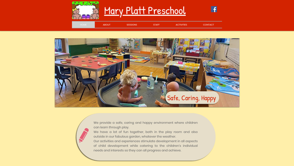 Screenshot of the Mary Platt Methodist Pre -School website