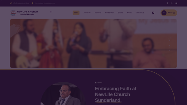 Screenshot of the NewLife Church Sunderland website