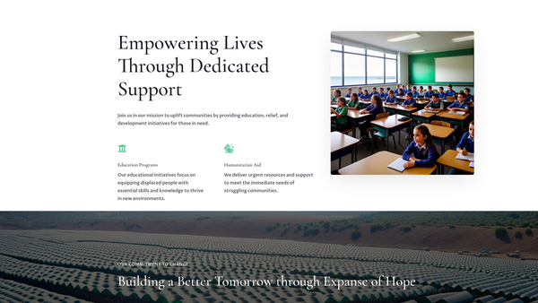 Screenshot of the Expanse Of Hope website