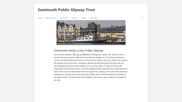 Screenshot of the The Dartmouth Public Slipway Trust website