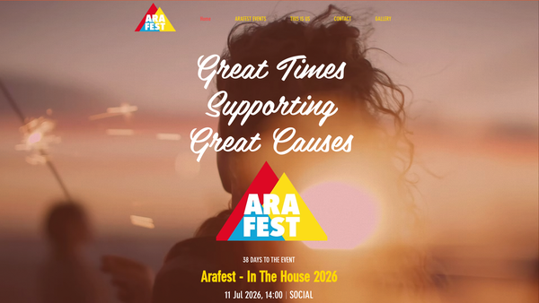 Screenshot of the Arafest website