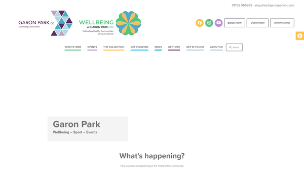 Screenshot of the Wellbeing At Garon Park website