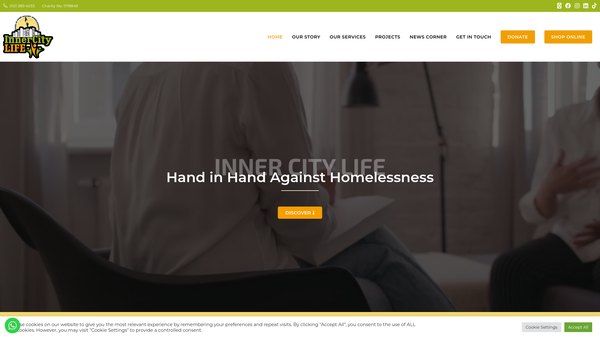 Screenshot of the Inner City Life website