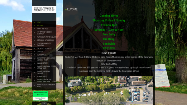 Screenshot of the The Sandwich Medieval Trust website