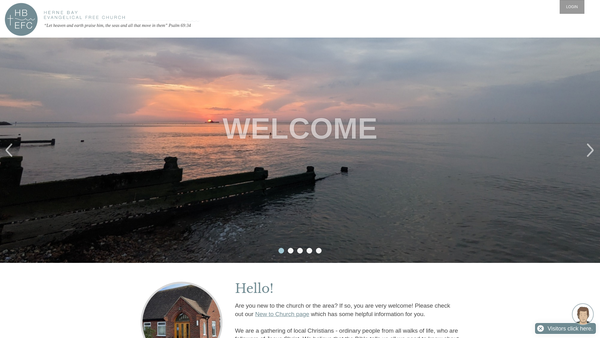 Screenshot of the Herne Bay Evangelical Free Church website