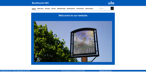 Screenshot of the Buckhurst Hill U3A website