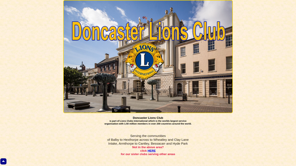 Screenshot of the Doncaster Lions Club website