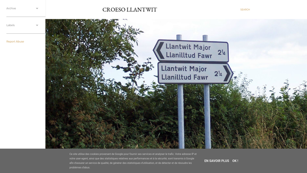 Screenshot of the Croeso Llantwit website