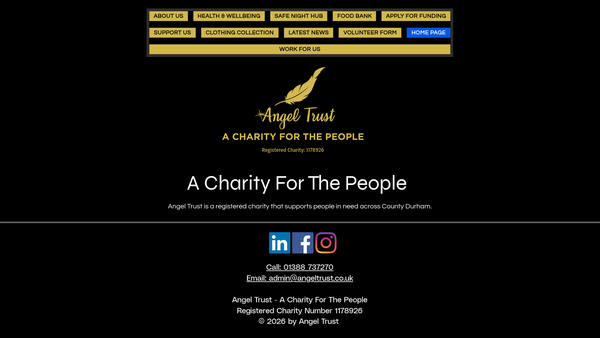 Screenshot of the Angel Trust - A Charity For The People website