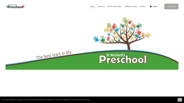 Screenshot of the St Richard's CE Preschool website