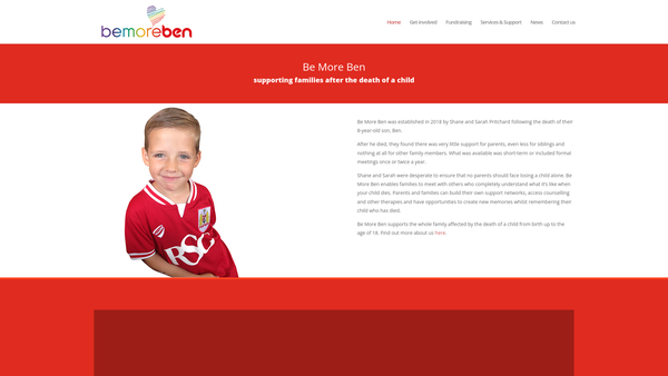 Screenshot of the The Benjamin Pritchard Foundation website