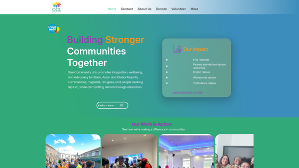 Screenshot of the One Community Link website