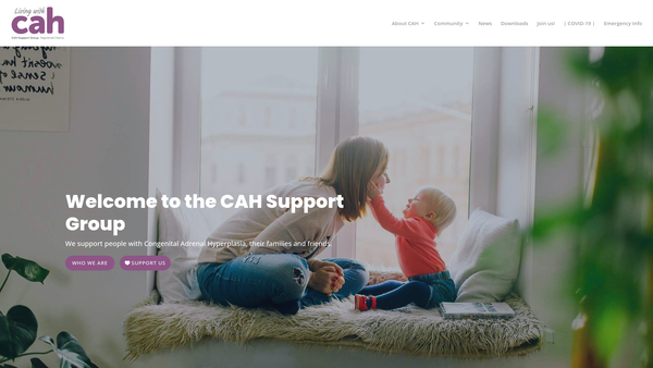 Screenshot of the Congenital Adrenal Hyperplasia Support Group website