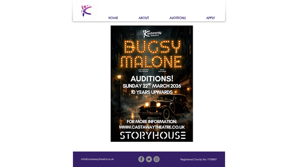 Screenshot of the Castaway Theatre Group website
