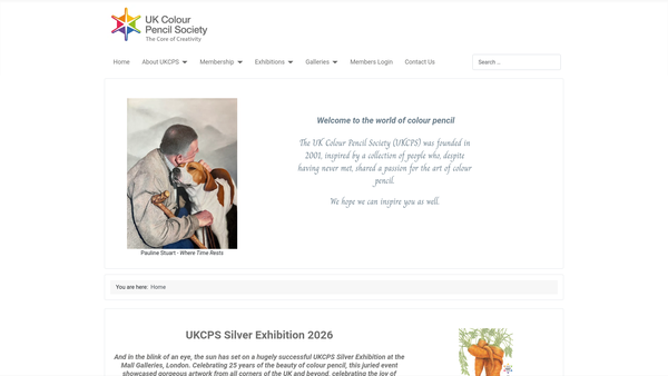 Screenshot of the The UK Colour Pencil Society website