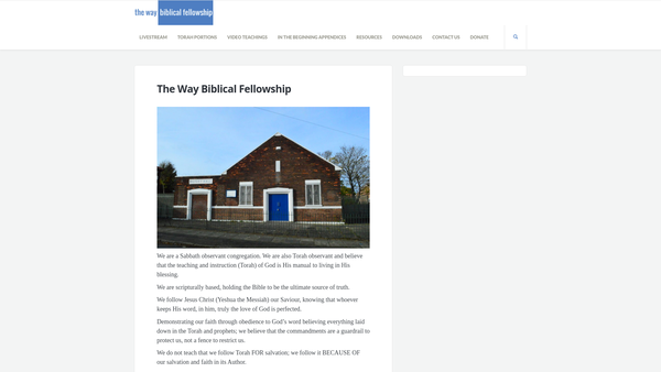 Screenshot of the The Way Biblical Fellowship website