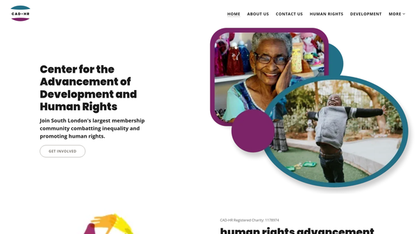 Screenshot of the Centre for the Advancement of Development and Human Rights website