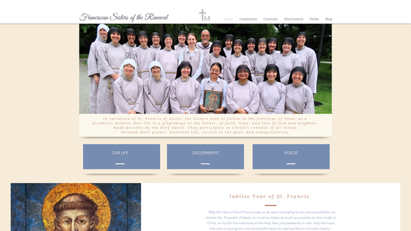 Screenshot of the The Community Of The Franciscan Sisters Of The Renewal website