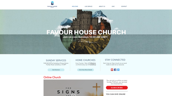 Screenshot of the Favour House website