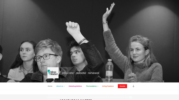 Screenshot of the Ideas Matter website