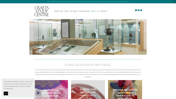 Screenshot of the The Crafts Study Centre website