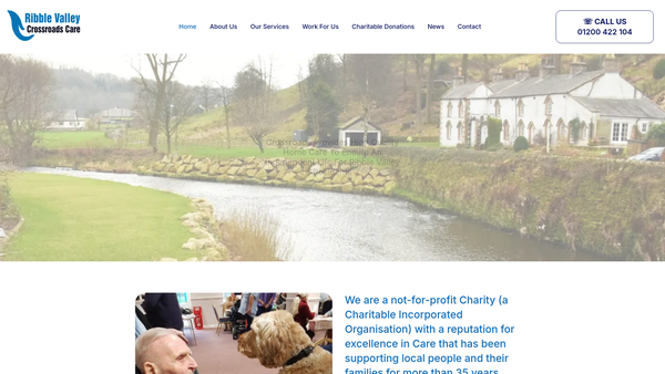 Screenshot of the Ribble Valley Crossroads Care website