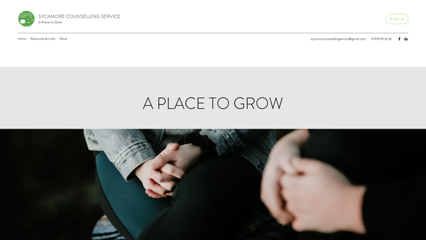 Screenshot of the Sycamore Counselling Service website