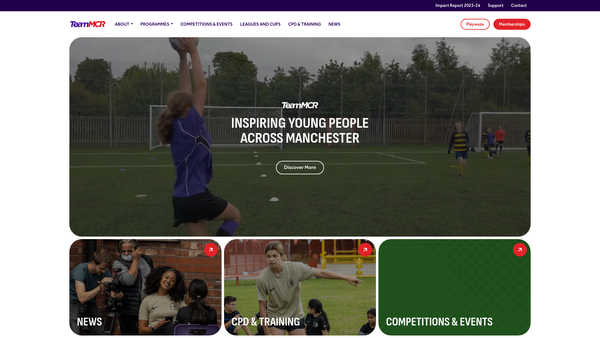 Screenshot of the Manchester Schools' Pe Association website