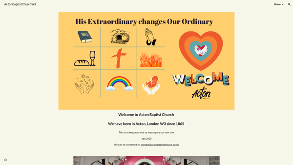Screenshot of the Acton Baptist Church website