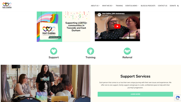 Screenshot of the Hart Gables website