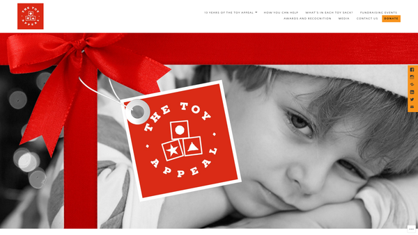 Screenshot of the The Toy Appeal website
