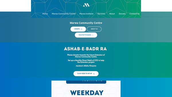 Screenshot of the Marwa Welfare Trust website