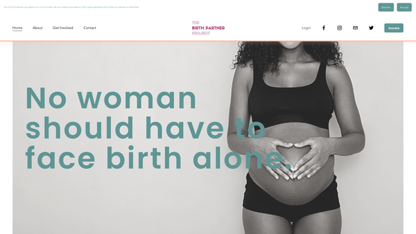 Screenshot of the The Birth Partner Project website