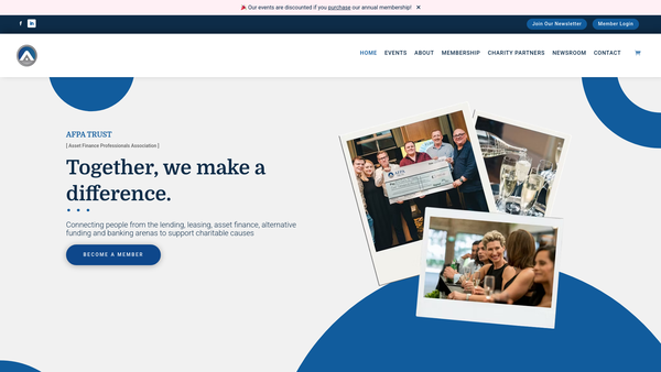 Screenshot of the Afpa Trust website