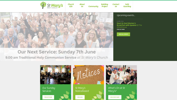 Screenshot of the The Parochial Church Councilof The Ecclesiastical Parish Of West Horsley,surrey website