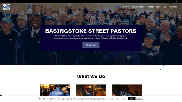 Screenshot of the Basingstoke Street Pastors website