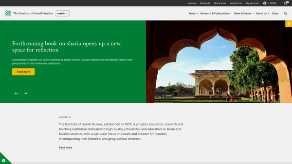 Screenshot of the The Institute Of Ismaili Studies website