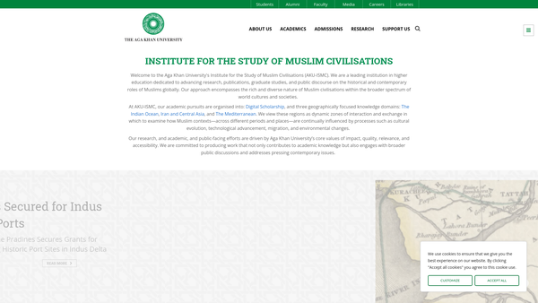 Screenshot of the The Aga Khan University (International) In The United Kingdom website