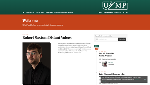 Screenshot of the University Of York Music Press website