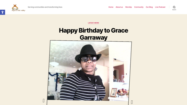 Screenshot of the Valley Of Hope Church website