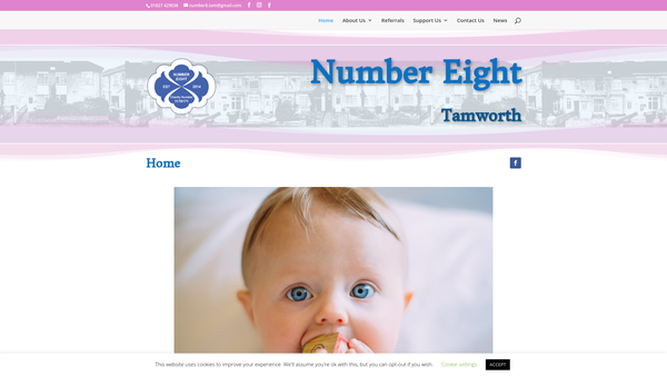 Screenshot of the Number Eight(tamworth) website