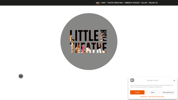 Screenshot of the Little Fish Theatre website