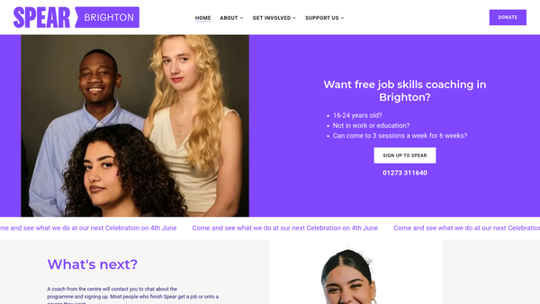 Screenshot of the Spear Brighton Trust website