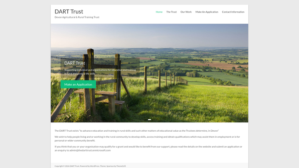 Screenshot of the Devon Agricultural & Rural Training Trust website