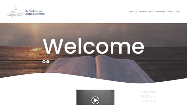 Screenshot of the Ely Presbyterian Church (Reformed) website