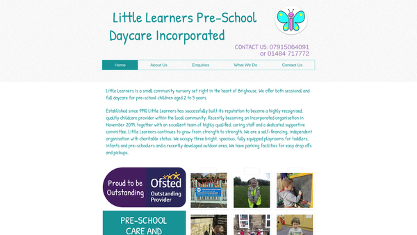 Screenshot of the Little Learners Pre-School Daycare Incorporated website