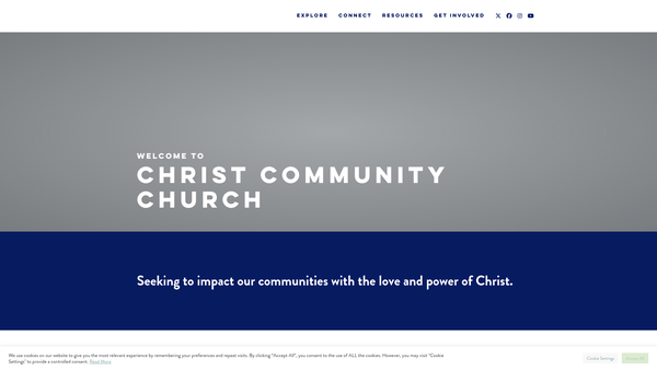 Screenshot of the Christ Community Church, London website