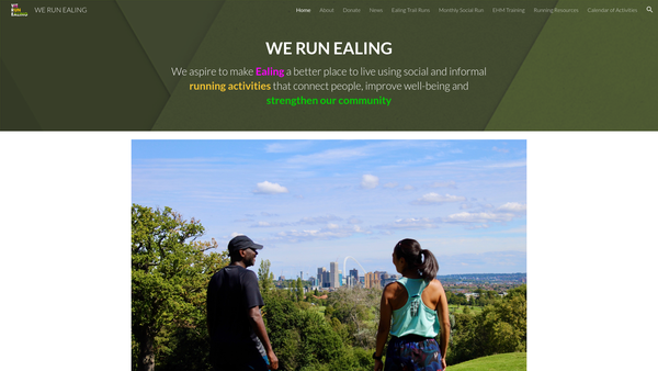 Screenshot of the We Run Ealing website
