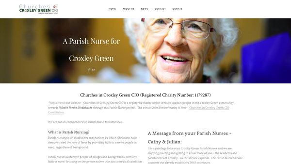Screenshot of the Churches In Croxley Green CIO website