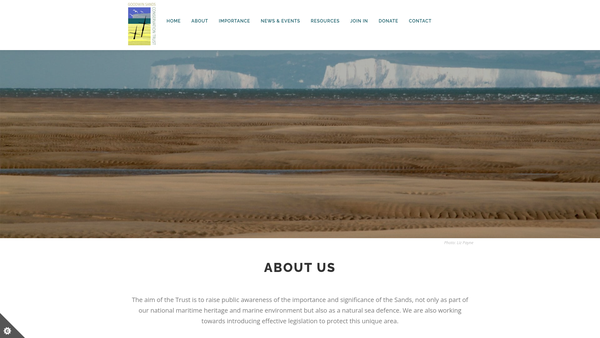 Screenshot of the Goodwin Sands Conservation Trust website